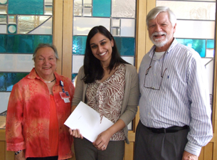 Photo of Dr. Pawandeep Gill with Irene Engel and Dr. Art Hand