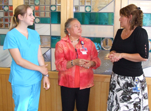 Photo of Amanda Ciervo and Amy DAgata with Irene Engel