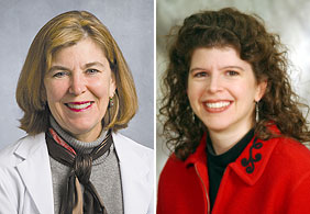 Dr. Molly Brewer, left, director of the Division of Gynecologic Oncology, and Jennifer Stroop, a genetic counselor at the Health Center.