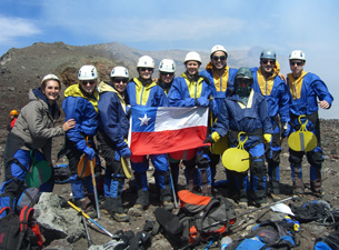 UConn, Stony Brook and Chilean students on top of a volcano near Concepcion, Chile.