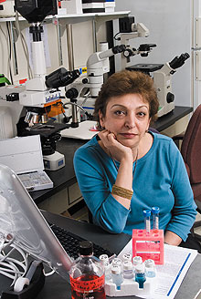 Dr. Mina Mina in her lab at the Health Center.