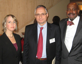 Julie Evans Starr, Dr. George Kuchel and Dr. Cato T. Laurencin at a recent Center on Aging event.