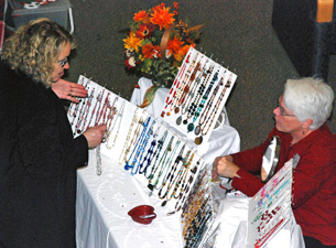 Photo of shopper and vendor at the 2009 bazaar