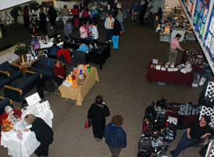 Photo of vendors and shoppers at the 2009 bazaar