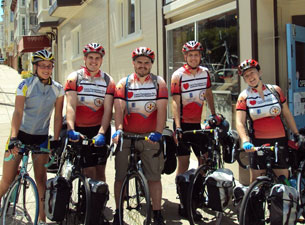 Group of cyclists