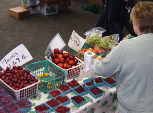 Photo of shopper at the farmers market