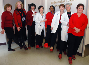Calhoun Cardiology Center staff members taking part in the "Kick Up Your Heels" campaign