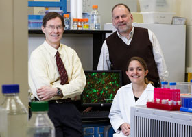 Photo of Drs. Jonathan Covault, Henry Kranzler, and Stormy Chamberlain