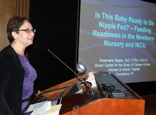 Photo of keynote speaker Rosemarie Bigsby at the Lois Diehm Memorial Neonatal Research Conference.