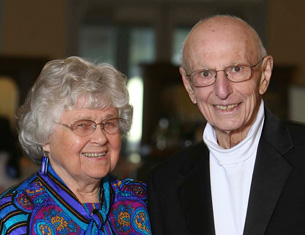 Photo of Dr. Lawrence Raisz and his wife Helen at the White Coat Gala, April 2010.