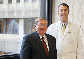 James Thornton, left, and Dr. Peter Albertsen have been named to head the Health Center’s clinical programs.