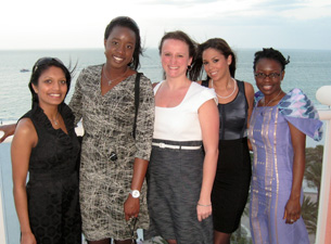 Radhika Nakrani, Yemi Ajayi, Joanne Cyganowski, Daniella Vega and Abimbola Sunmonu at the networking dinner.