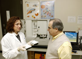 Researchers Mansoor Sarfarazi, right, and Dr. Sharareh Monemi
